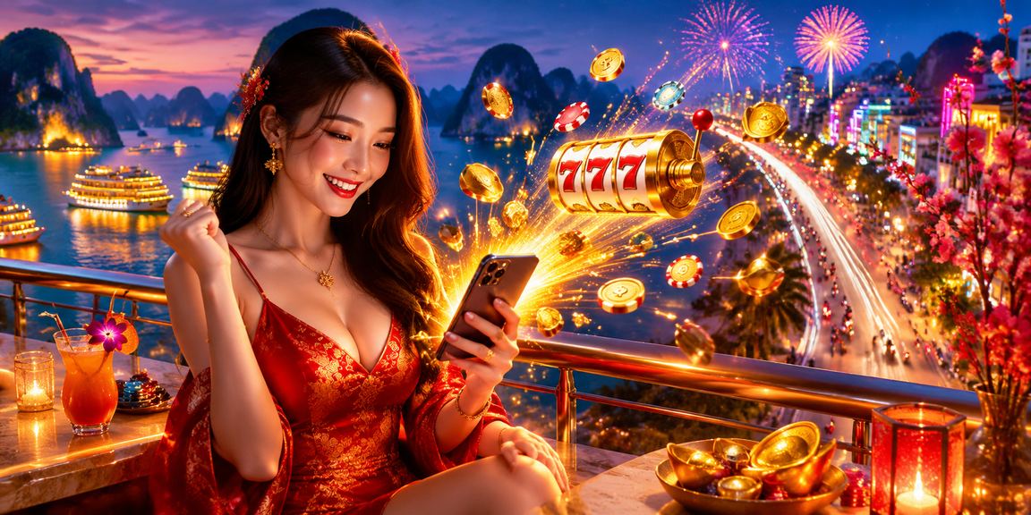 Cảnh đêm Hạ Long Bay lấp lánh neon – biểu tượng trải nghiệm giải trí cao cấp dành cho VIP sv288